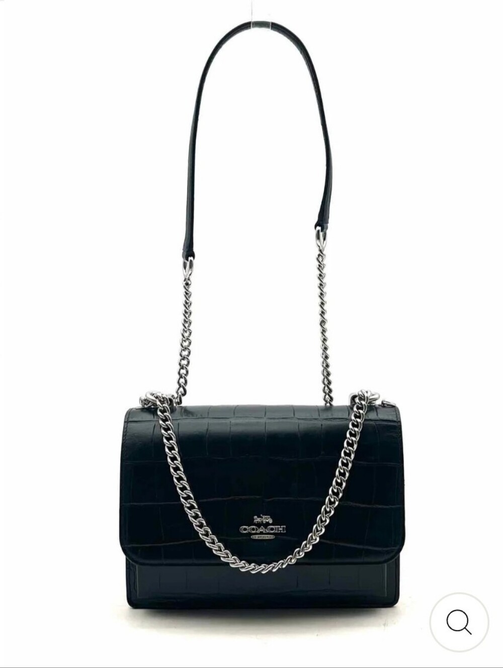 Coach Klare Croc Embossed Leather Chain Shoulder / Crossbody Bag